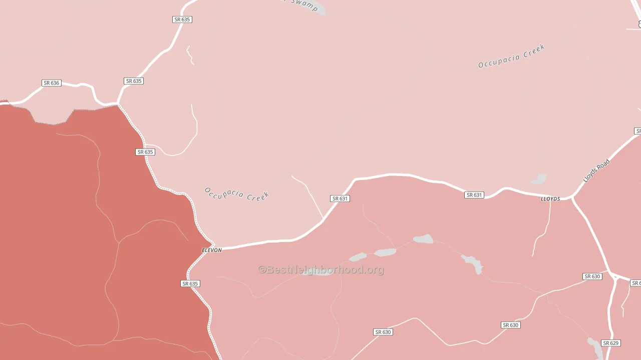 Elevon, VA block-group political-lean map