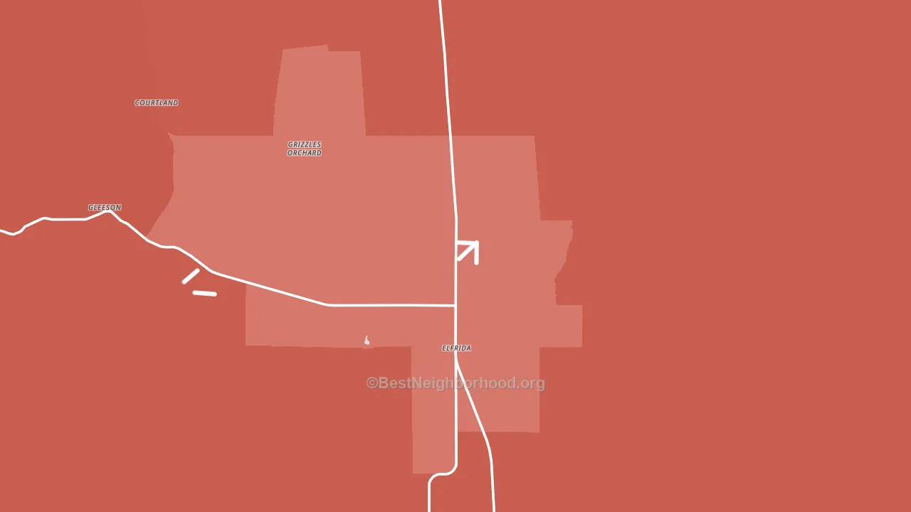 Elfrida, AZ block-group political-lean map
