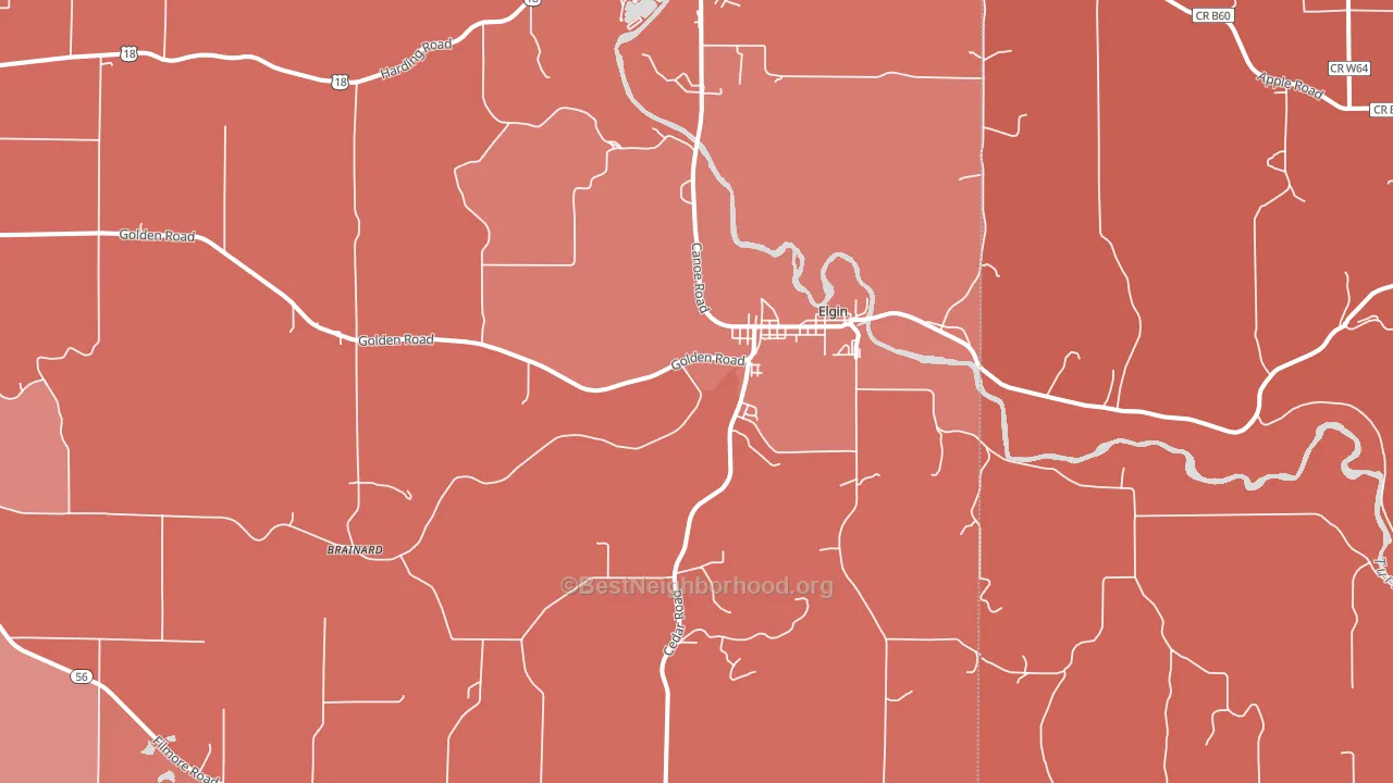 Elgin, IA block-group political-lean map