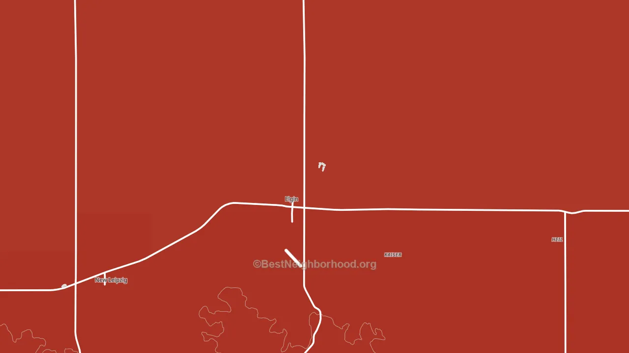 Elgin, ND block-group political-lean map