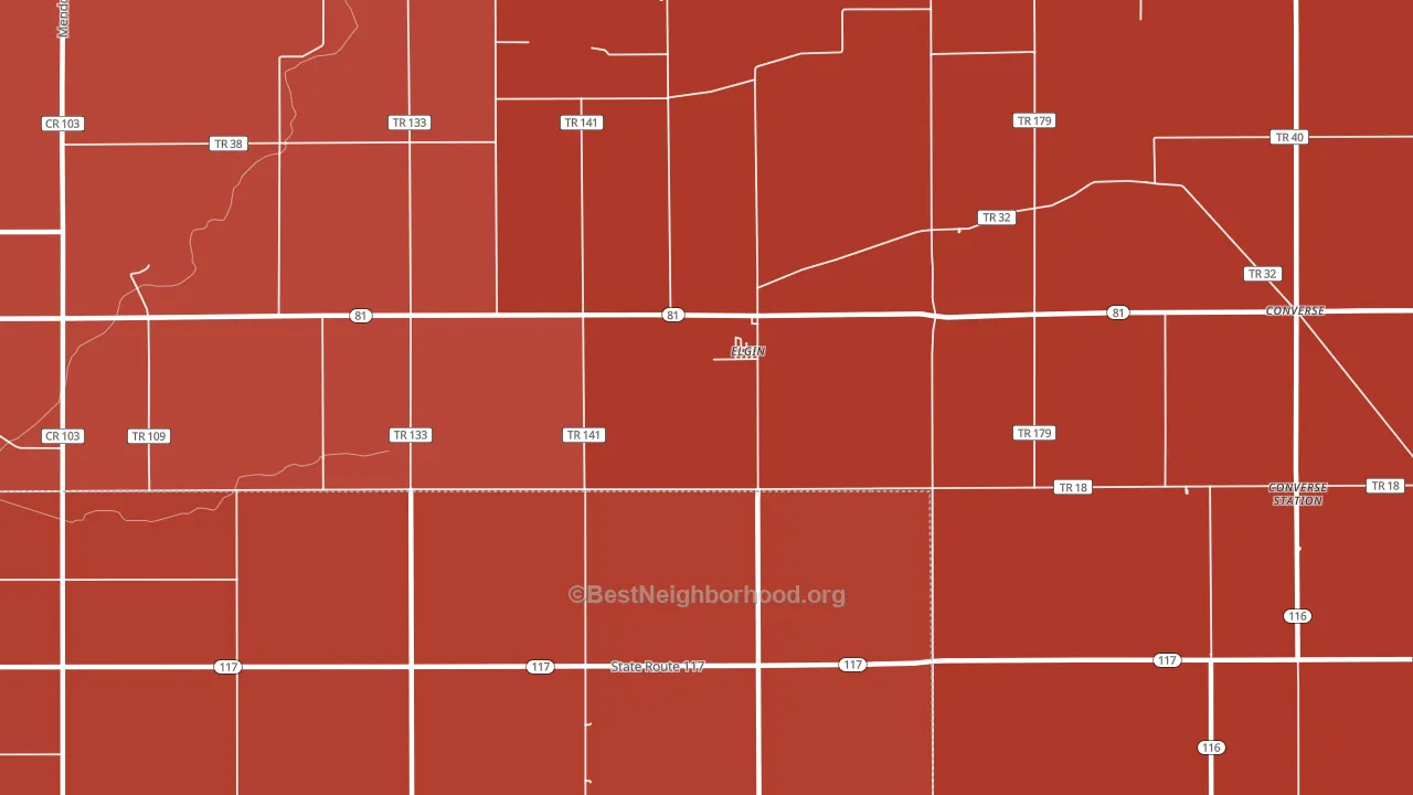 Elgin, OH block-group political-lean map