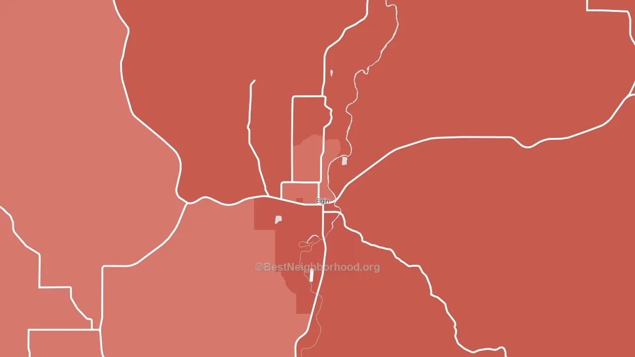 Elgin, OR block-group political-lean map