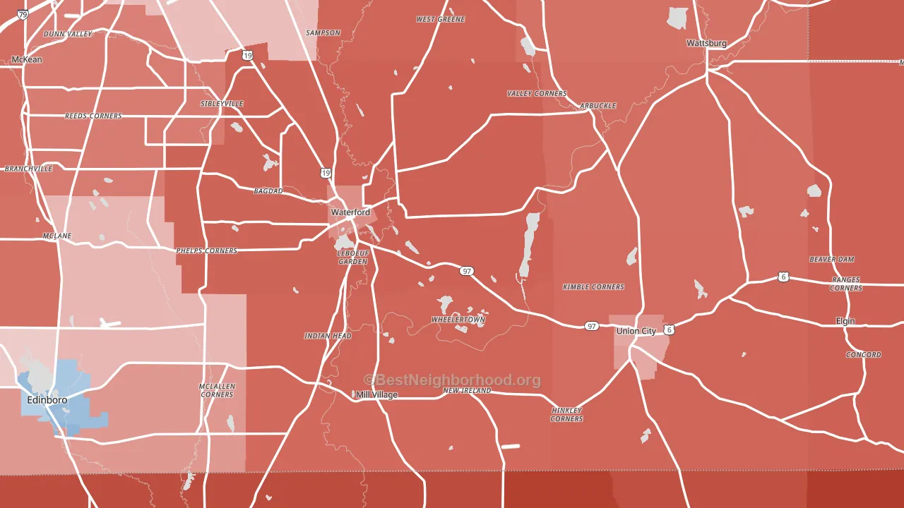Elgin, PA block-group political-lean map