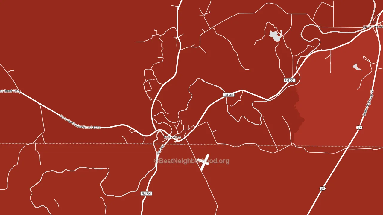 Eliasville, TX block-group political-lean map