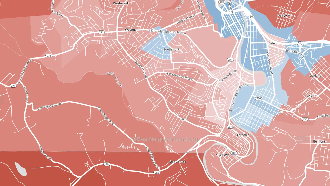 Elim, PA block-group political-lean map