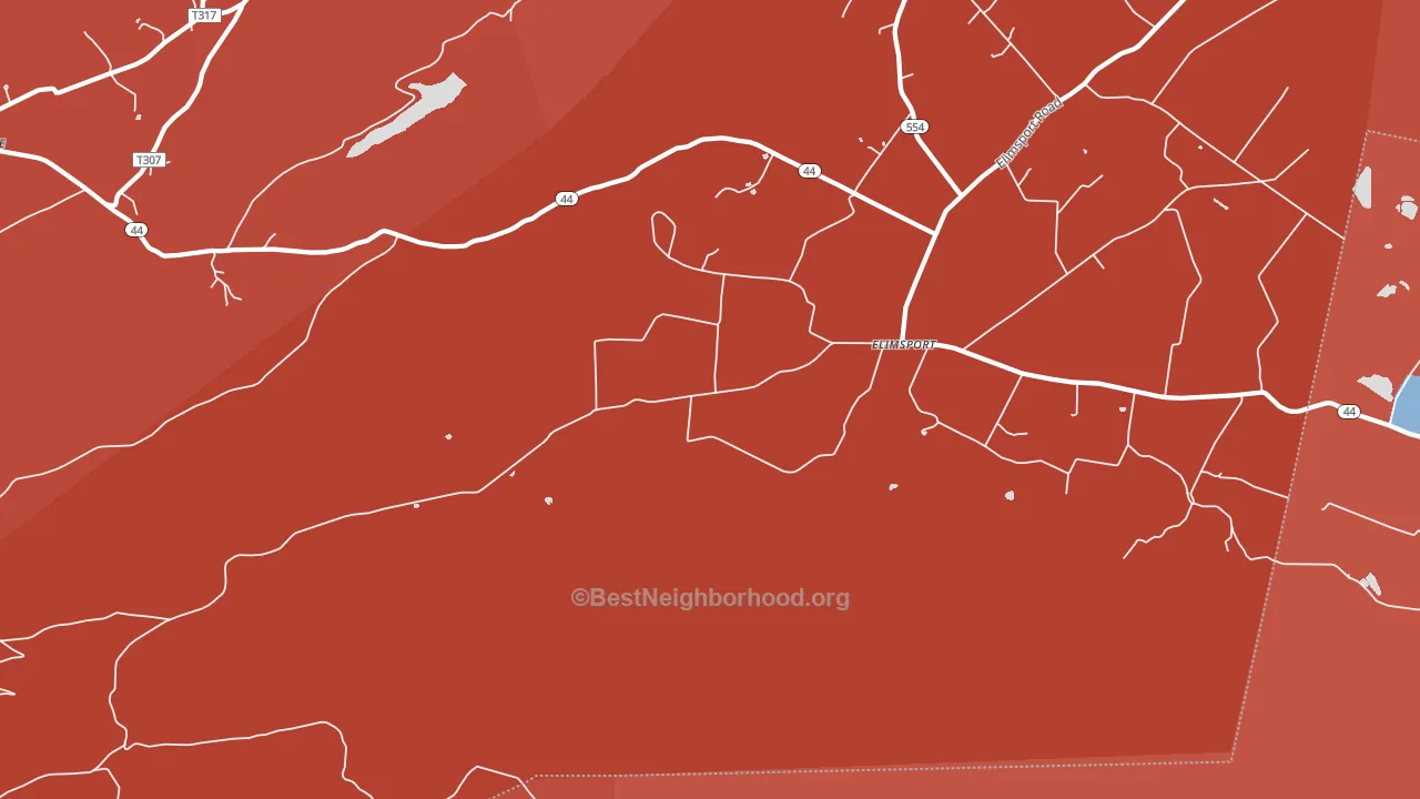Elimsport, PA block-group political-lean map