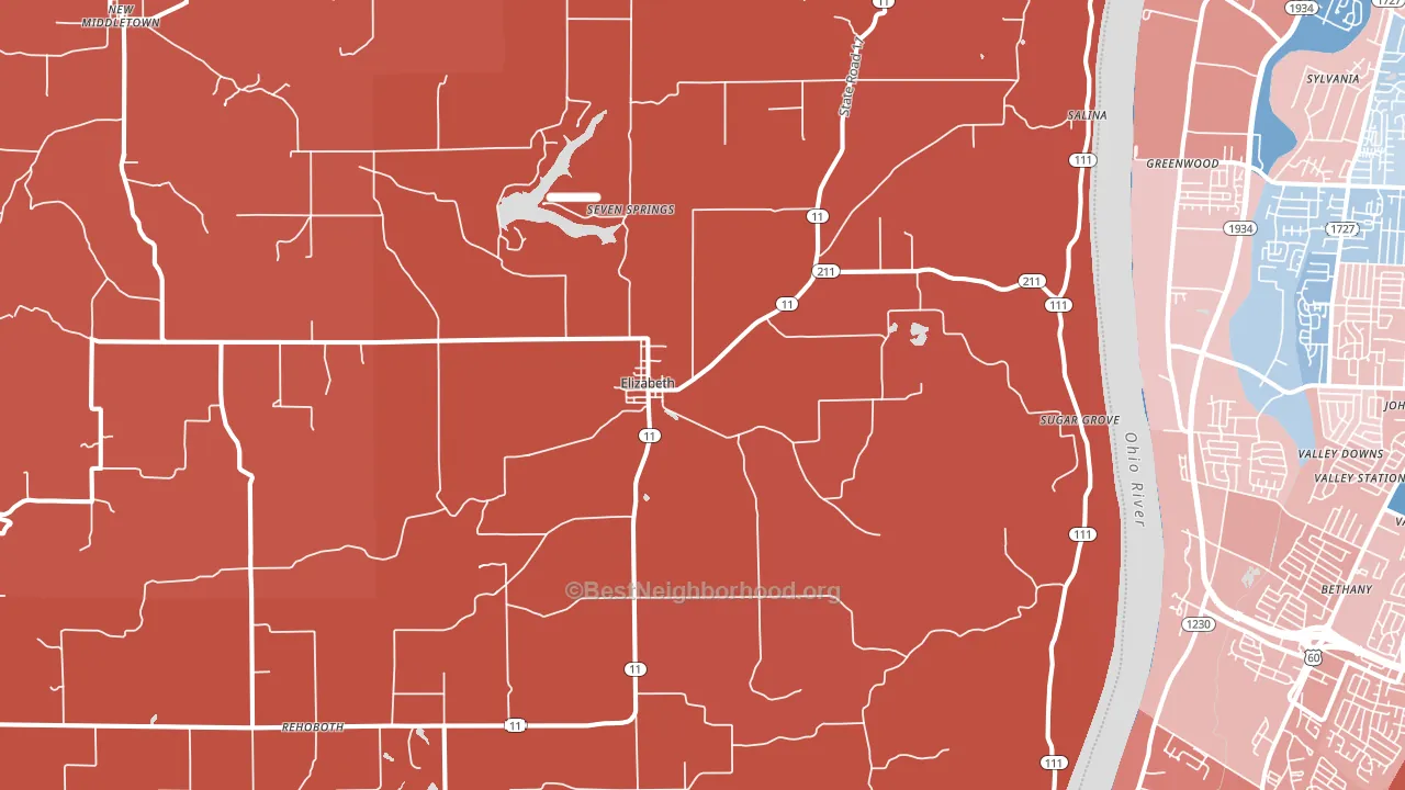 Elizabeth, IN block-group political-lean map