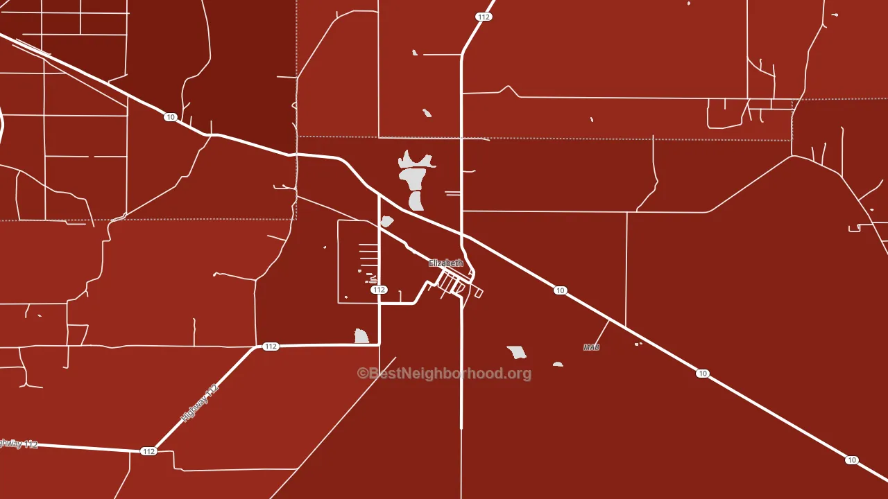 Elizabeth, LA block-group political-lean map