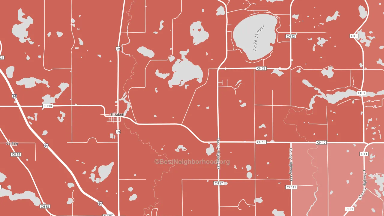 Elizabeth, MN block-group political-lean map
