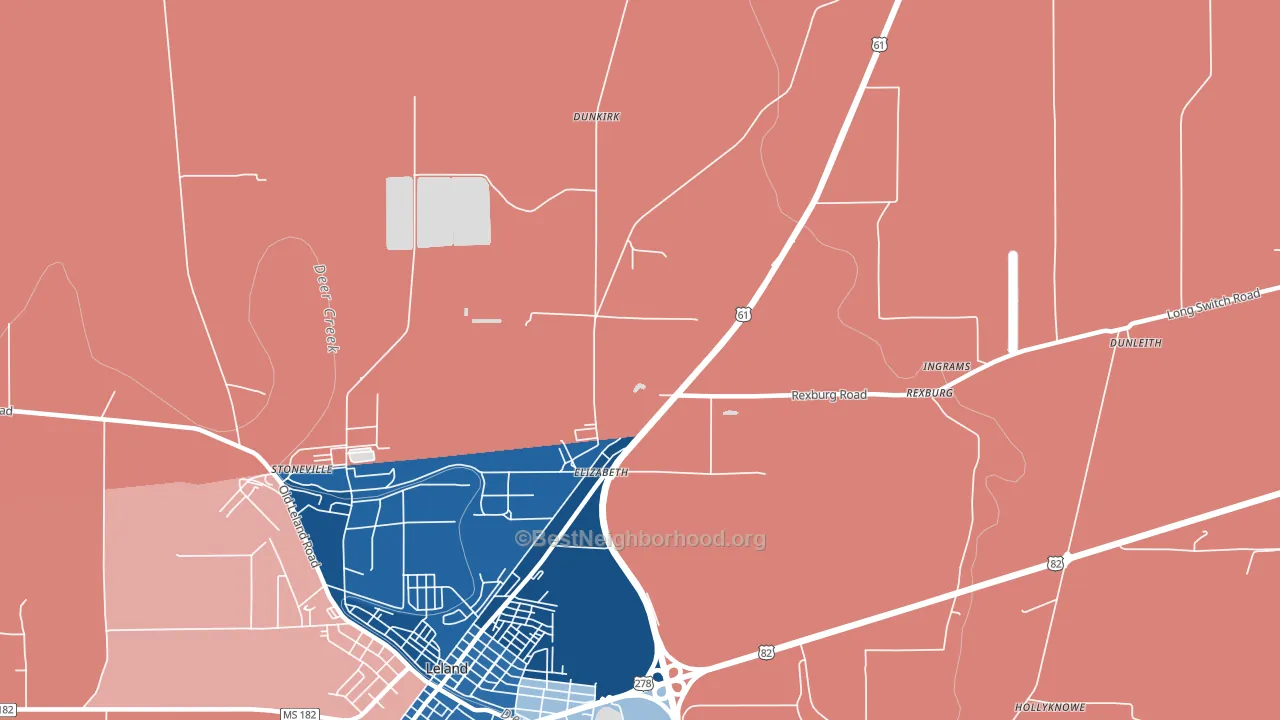 Elizabeth, MS block-group political-lean map
