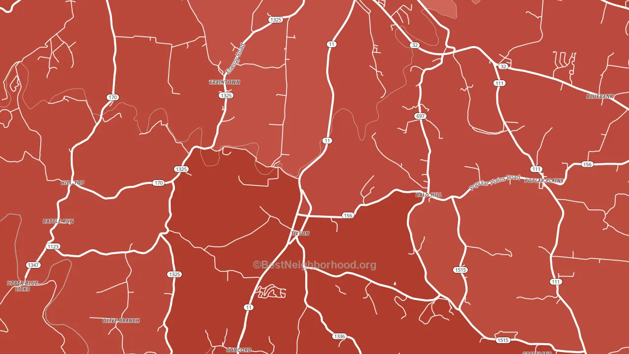 Elizaville, KY block-group political-lean map