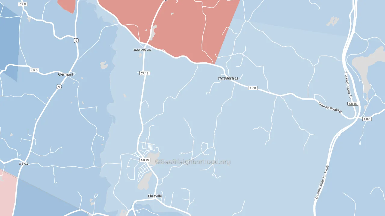 Elizaville, NY block-group political-lean map