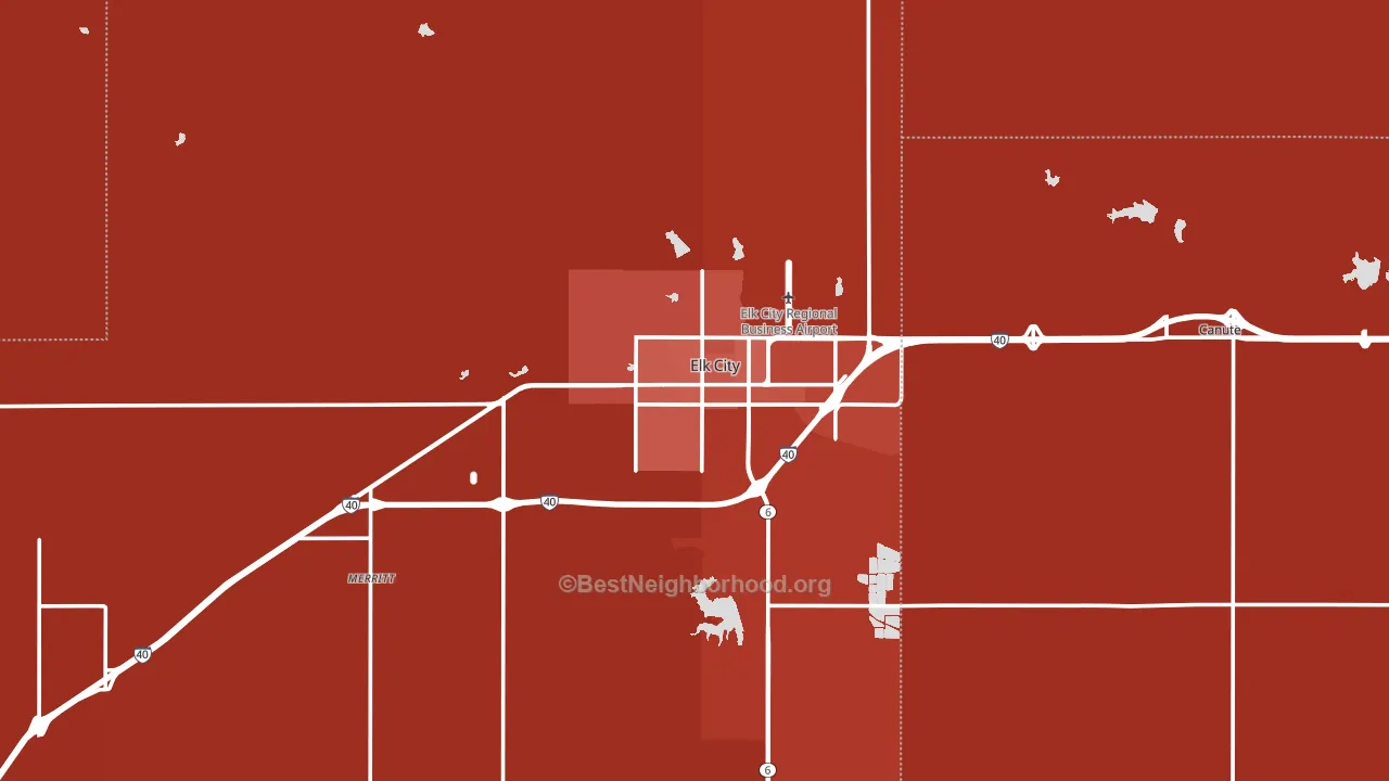 Elk City, OK block-group political-lean map