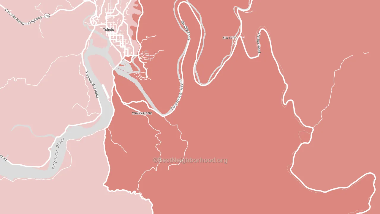 Elk City, OR block-group political-lean map