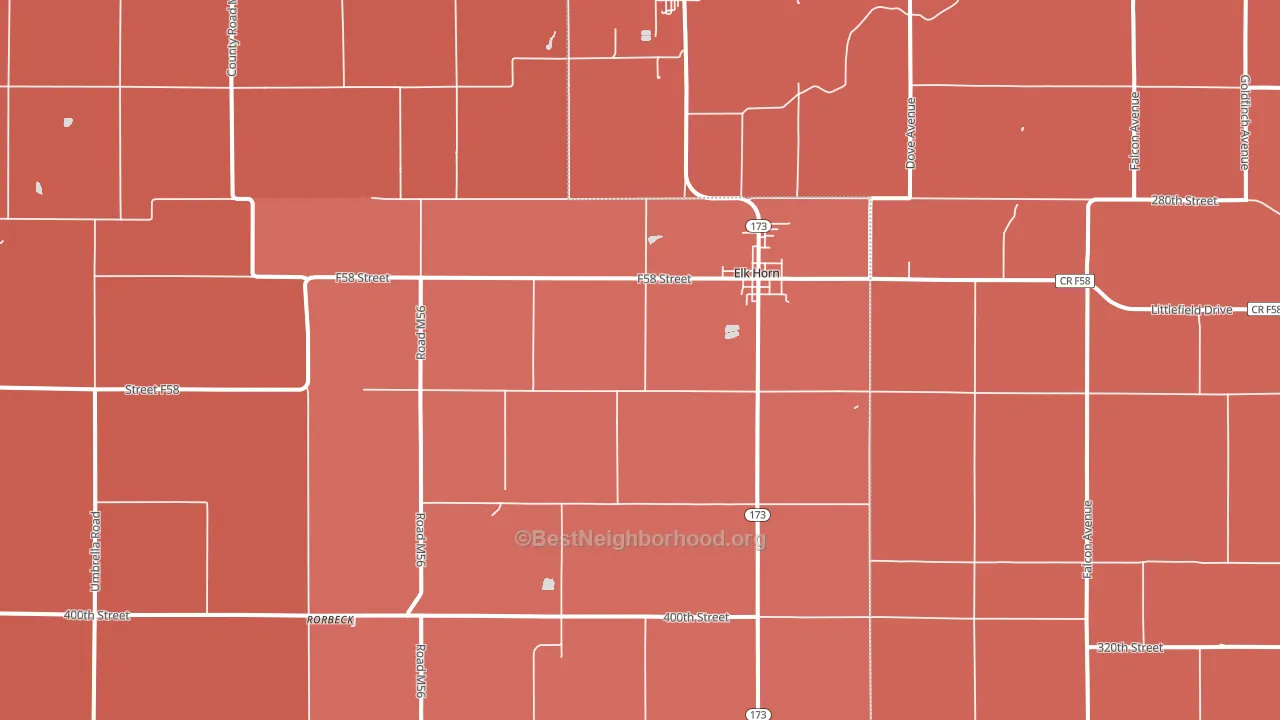 Elk Horn, IA block-group political-lean map