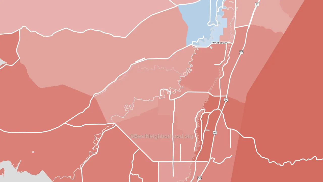 Elk Lake, OR block-group political-lean map