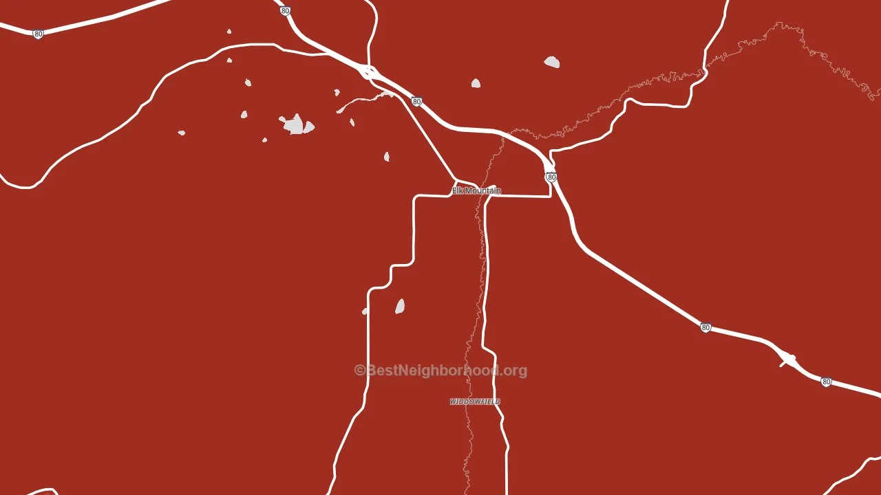 Elk Mountain, WY block-group political-lean map