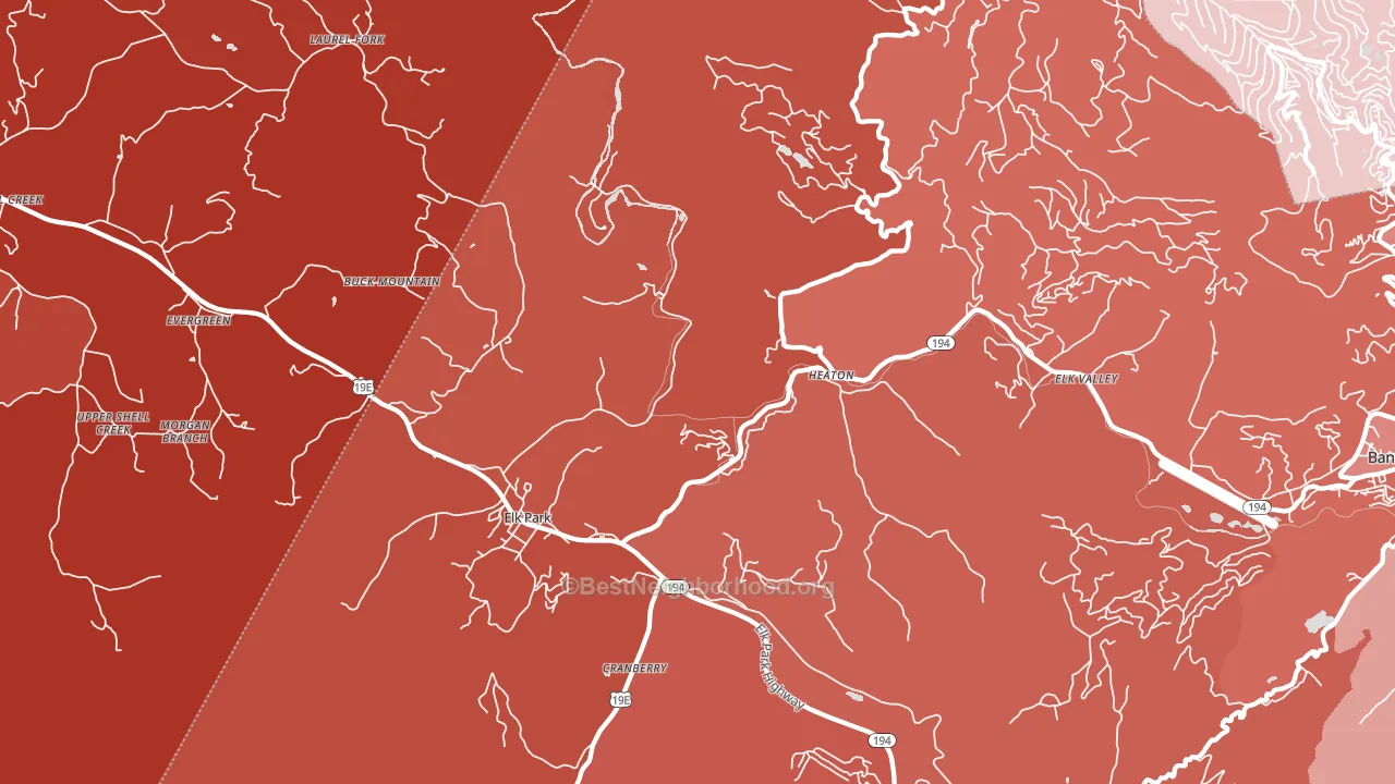 Elk Park, NC block-group political-lean map