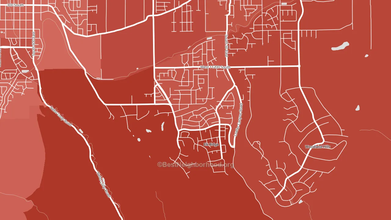 Elk Ridge, UT block-group political-lean map