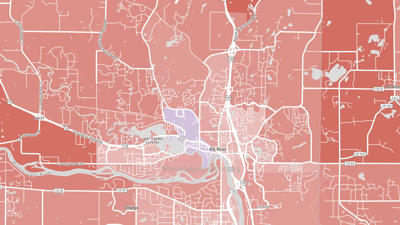 Elk River, MN block-group political-lean map