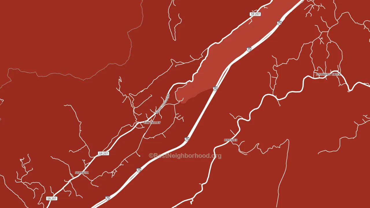 Elk Valley, TN block-group political-lean map