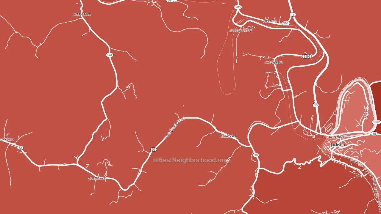 Elkatawa, KY block-group political-lean map