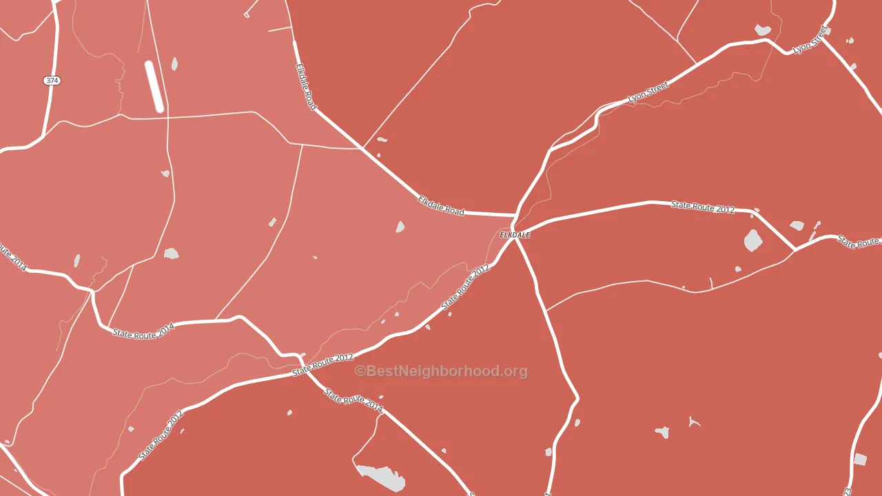 Elkdale, PA block-group political-lean map