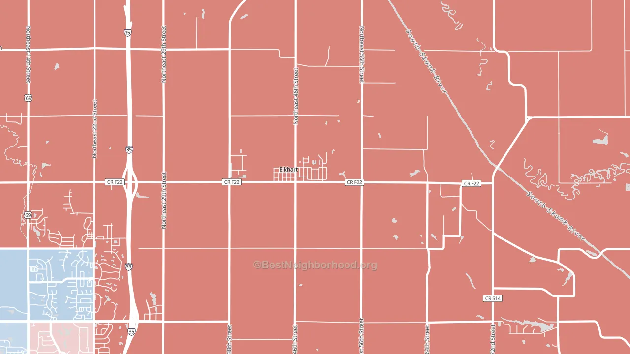 Elkhart, IA block-group political-lean map