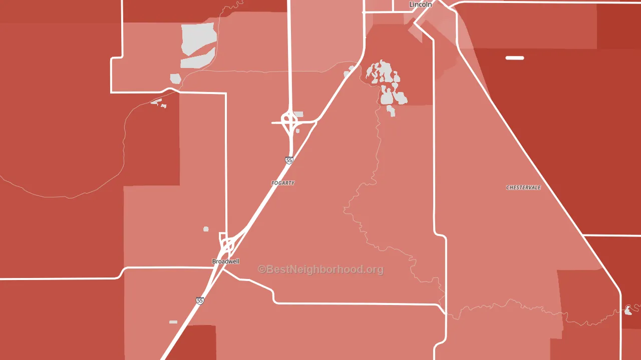Elkhart, IL block-group political-lean map