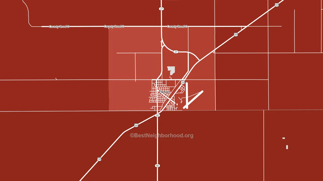 Elkhart, KS block-group political-lean map