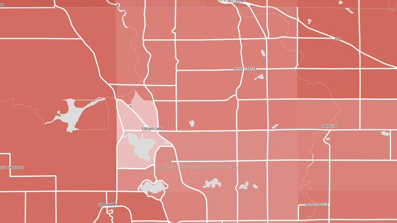 Elkhart Lake, WI block-group political-lean map
