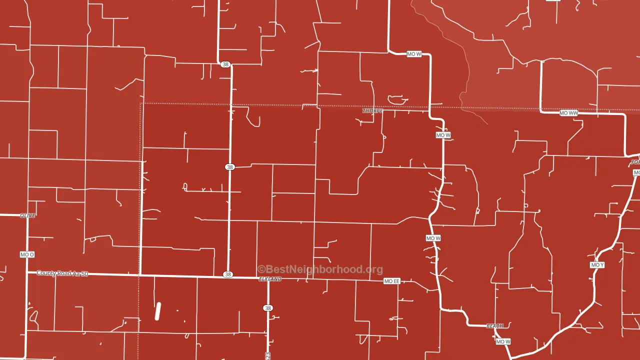 Elkland, MO block-group political-lean map
