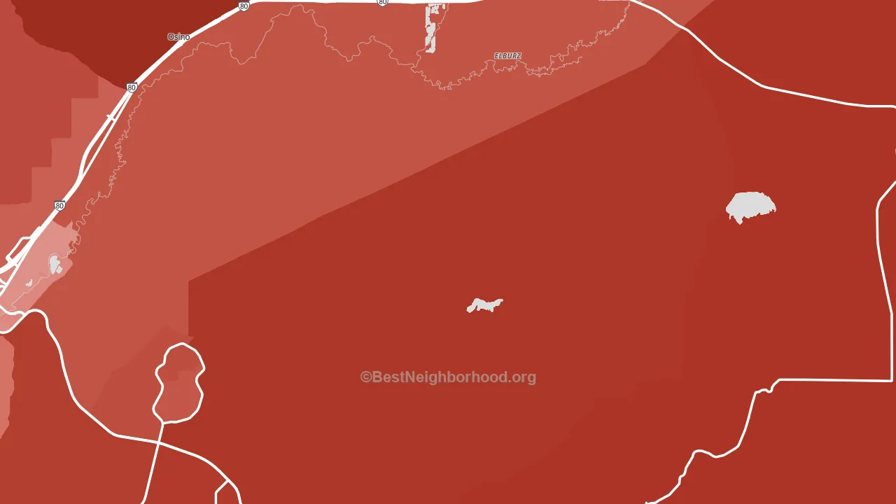 Elko County, NV block-group political-lean map