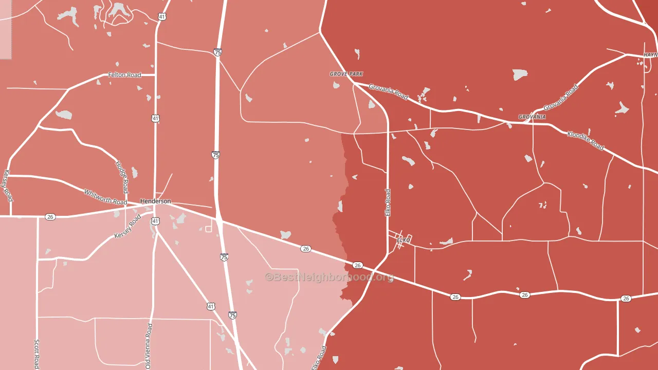 Elko, GA block-group political-lean map