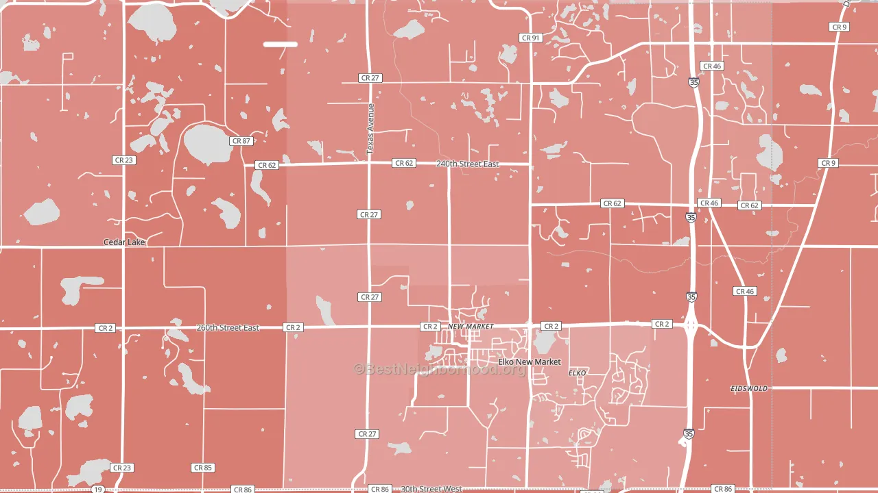 Elko, MN block-group political-lean map