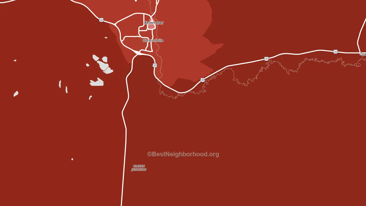 Elkol, WY block-group political-lean map
