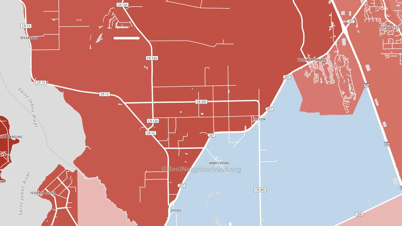 Elkton, FL block-group political-lean map