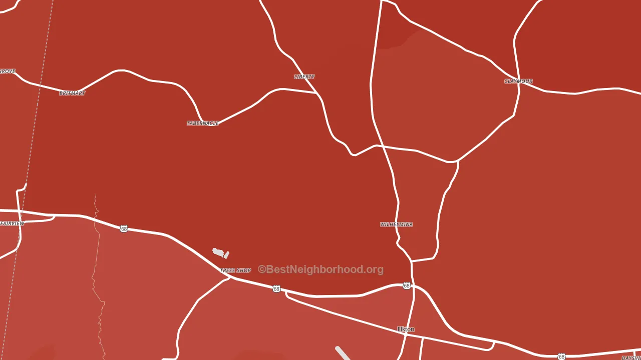 Elkton, KY block-group political-lean map