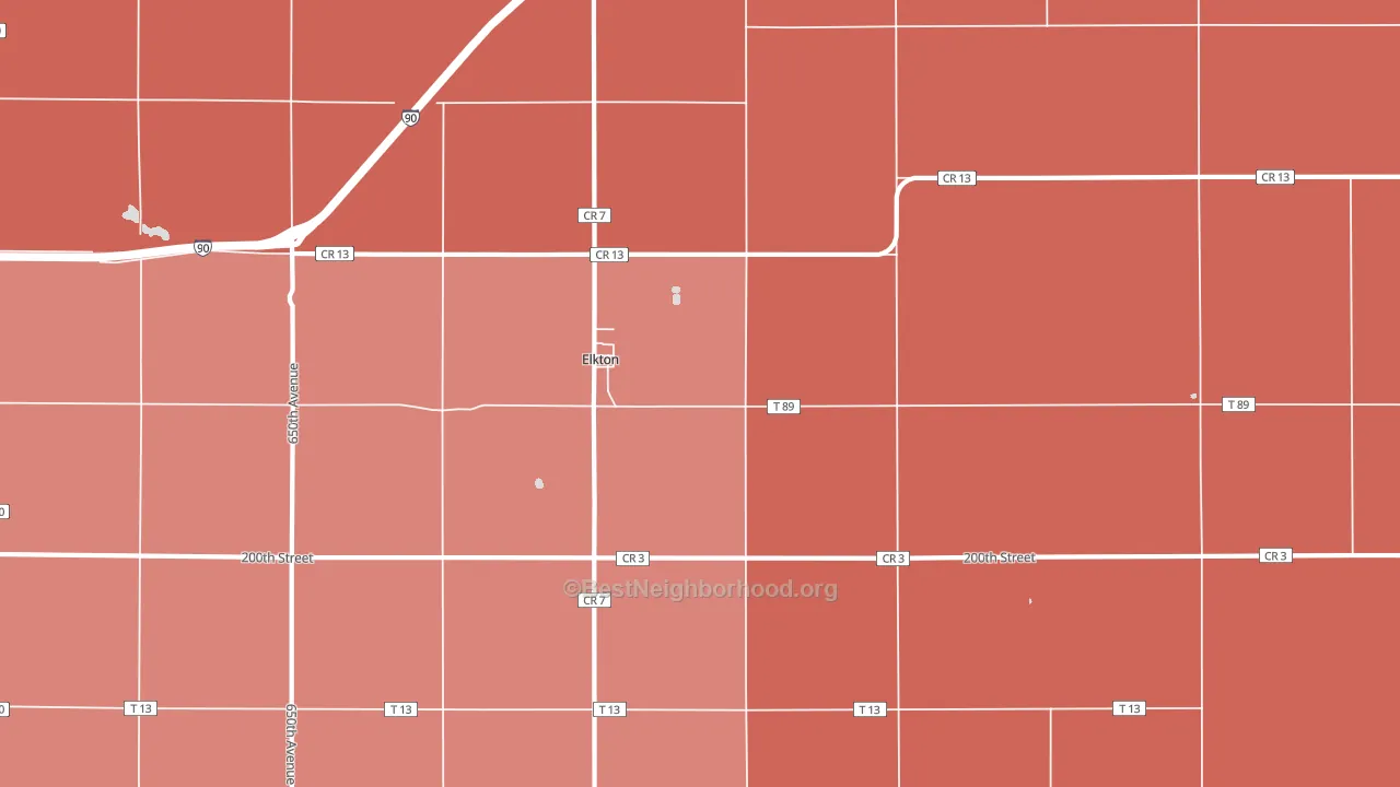 Elkton, MN block-group political-lean map