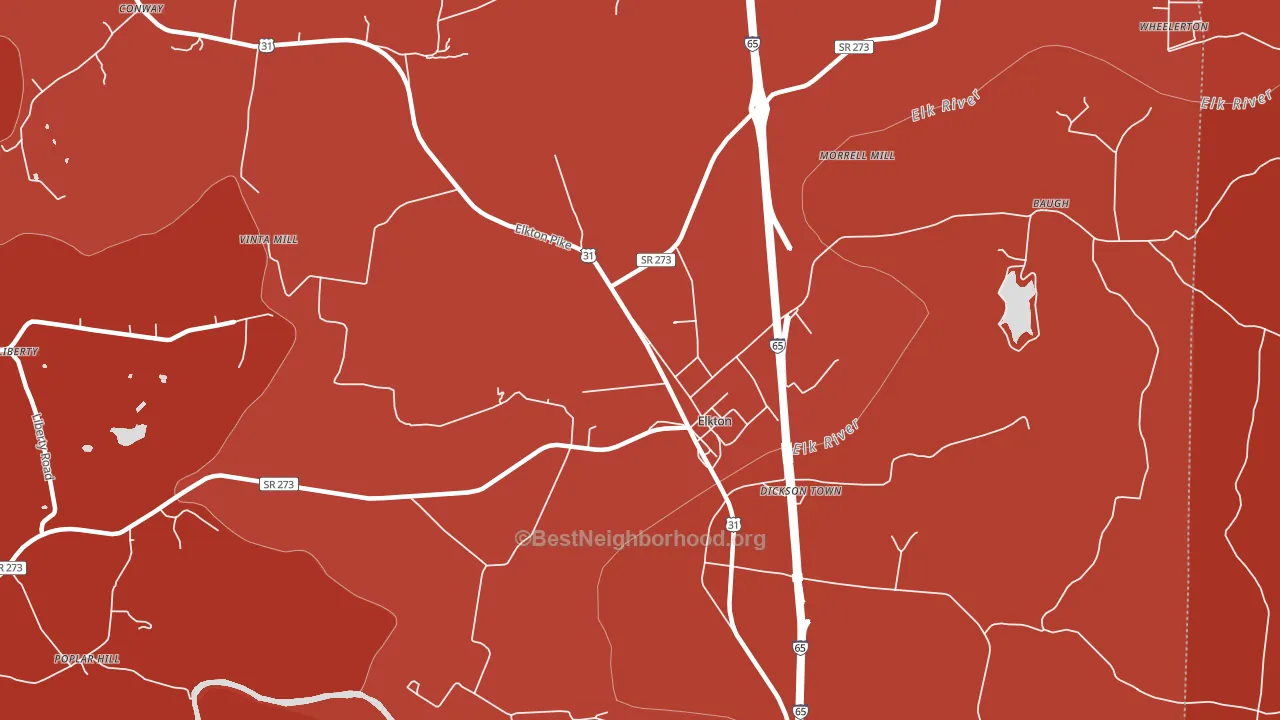 Elkton, TN block-group political-lean map