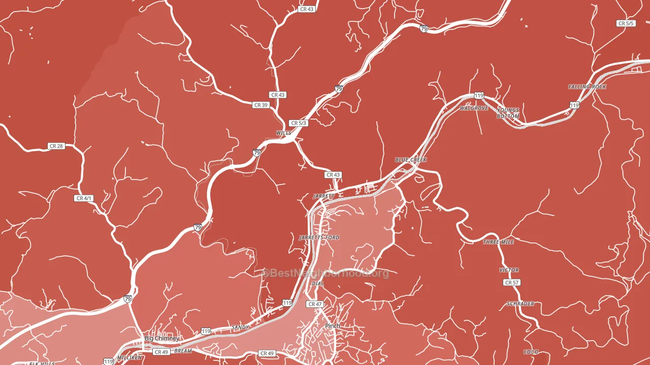Elkview, WV block-group political-lean map