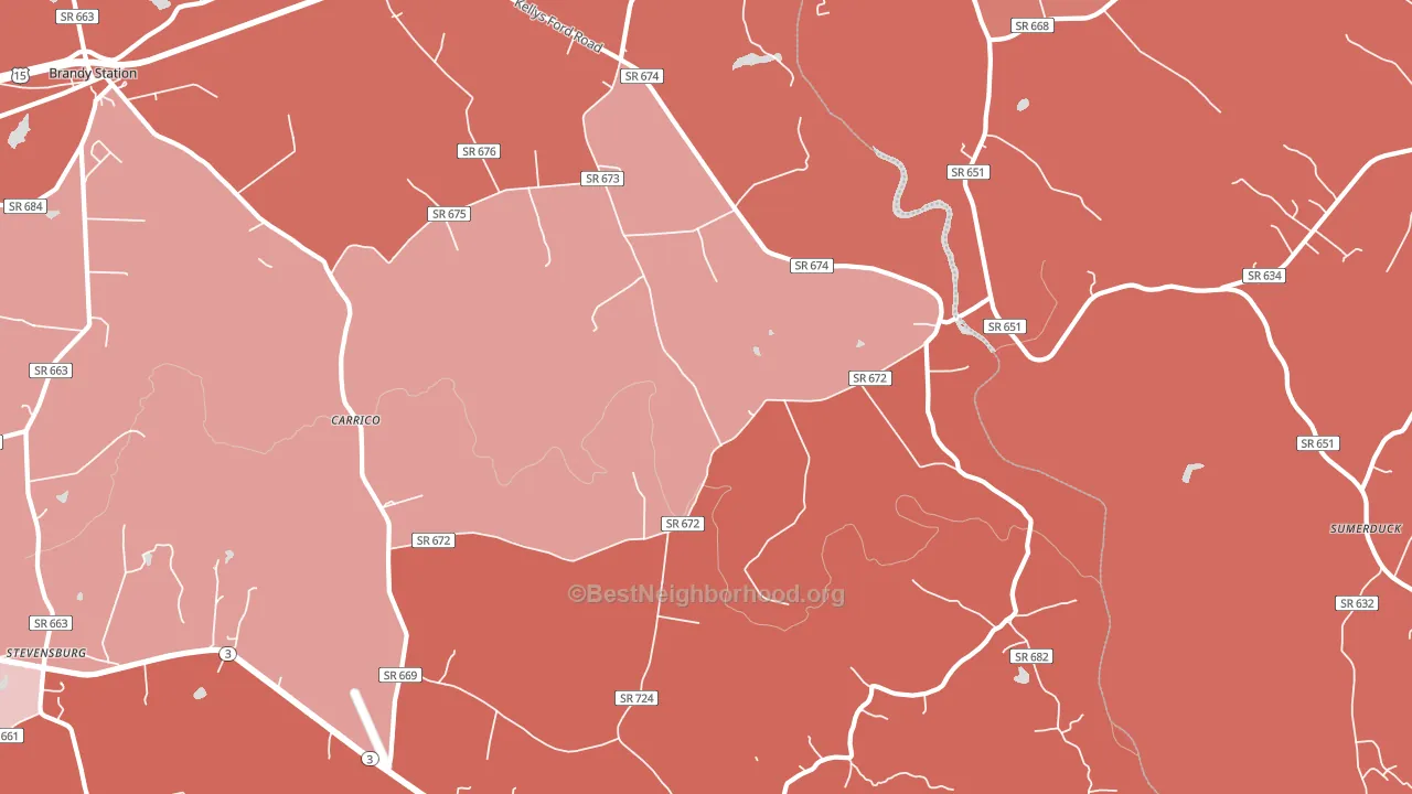 Elkwood, VA block-group political-lean map