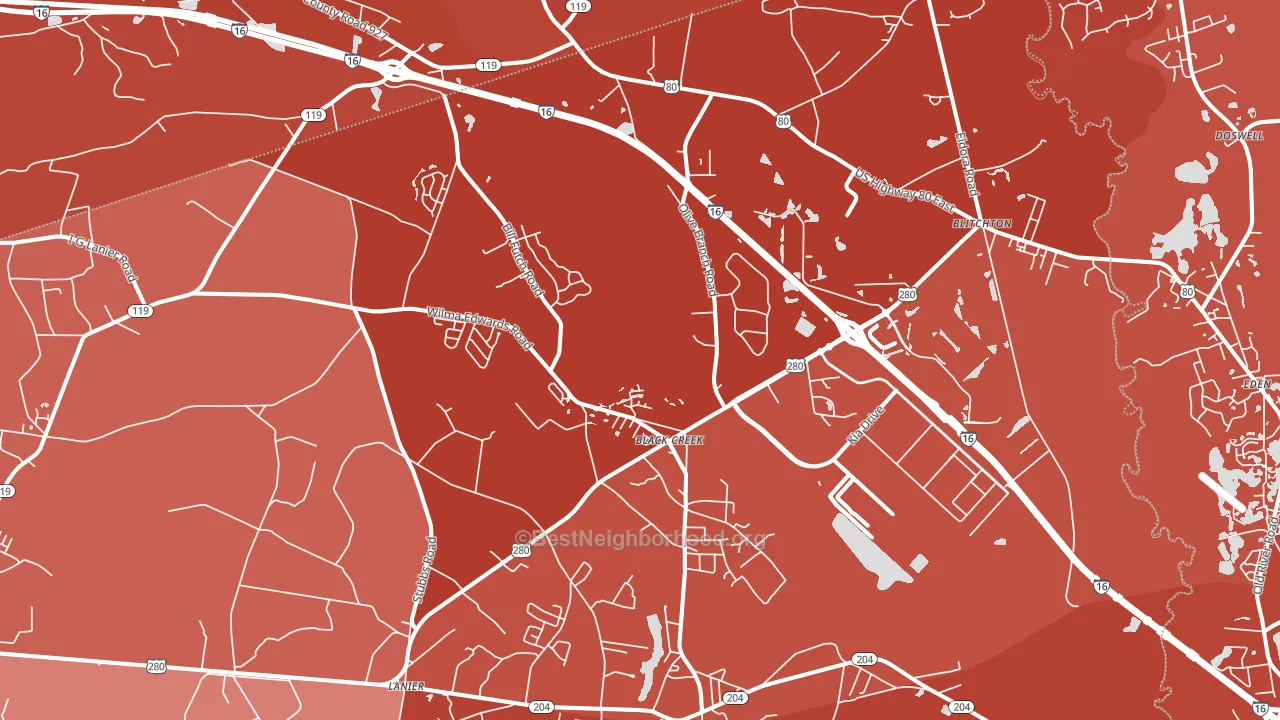 Ellabell, GA block-group political-lean map