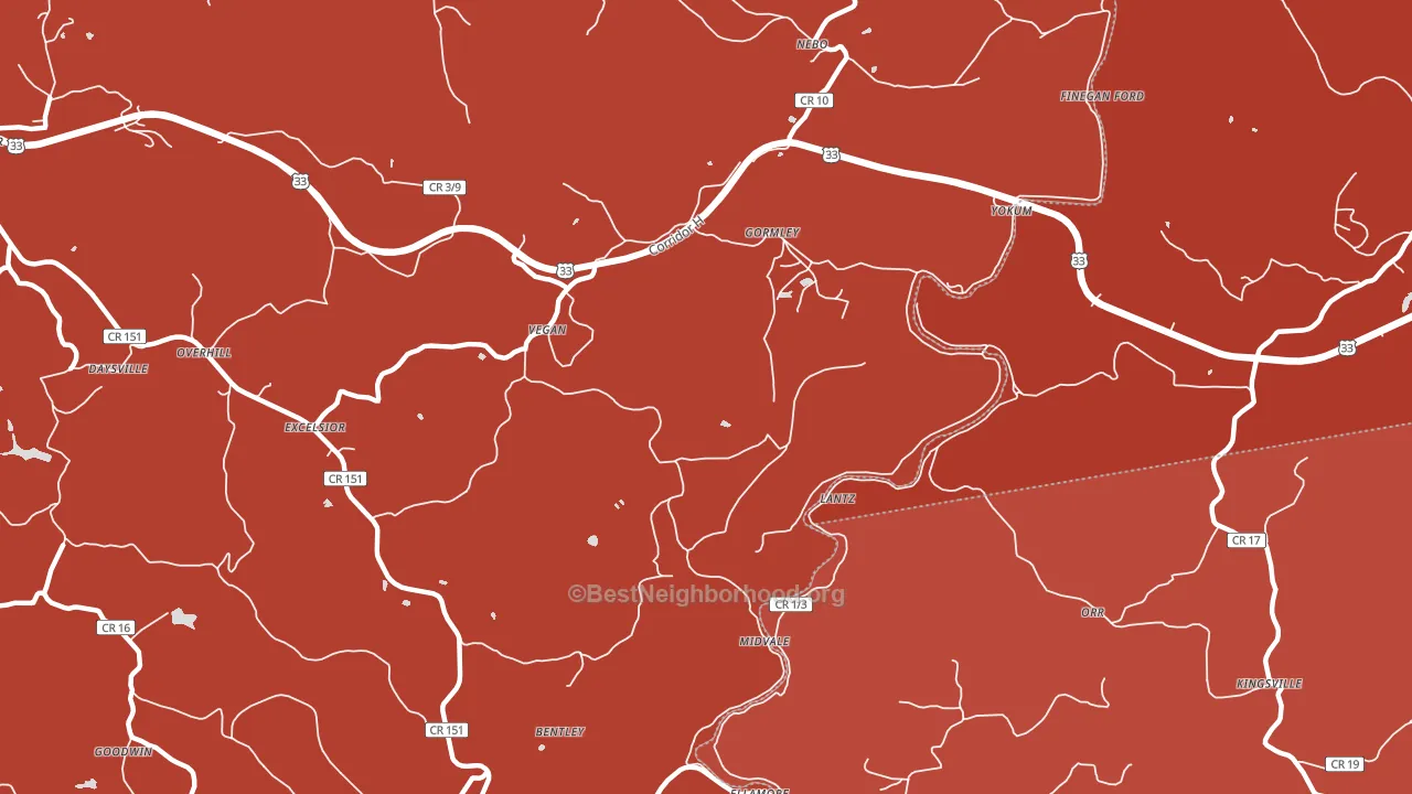 Ellamore, WV block-group political-lean map