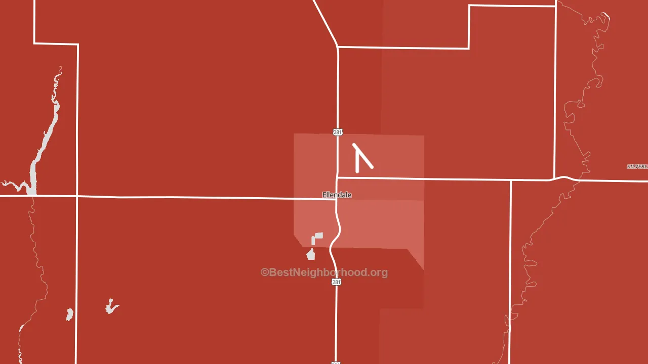 Ellendale, ND block-group political-lean map