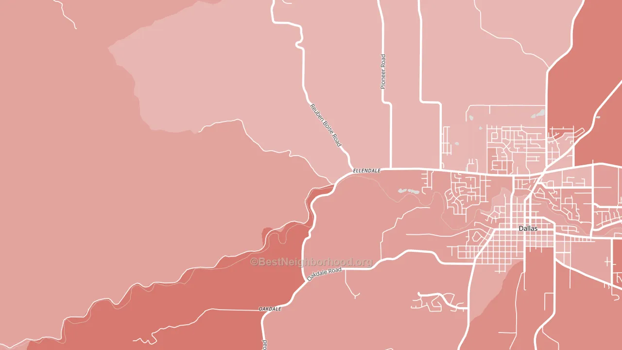 Ellendale, OR block-group political-lean map