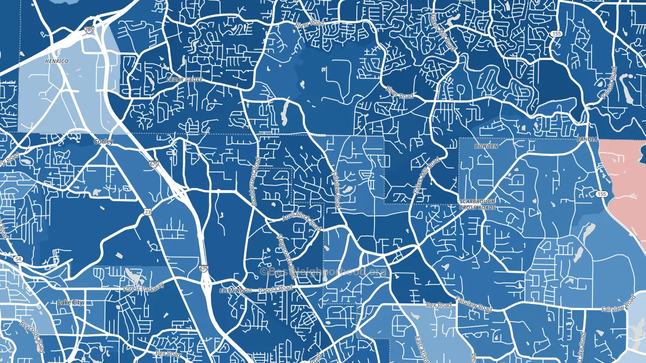 Ellenwood, GA block-group political-lean map