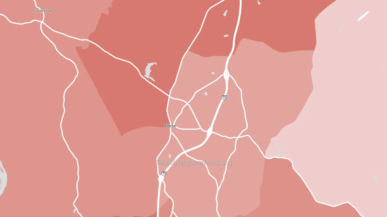 Ellerbe, NC block-group political-lean map
