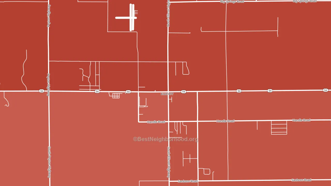 Ellicott, CO block-group political-lean map