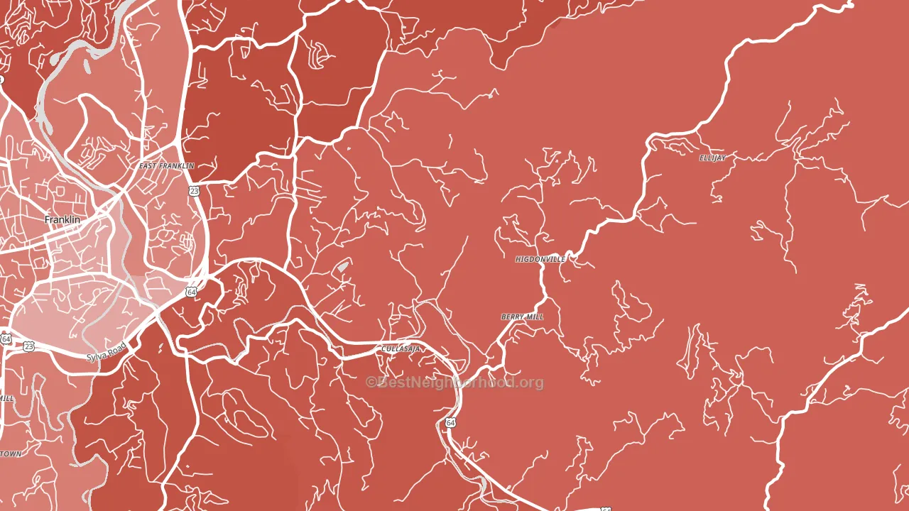Ellijay, NC block-group political-lean map